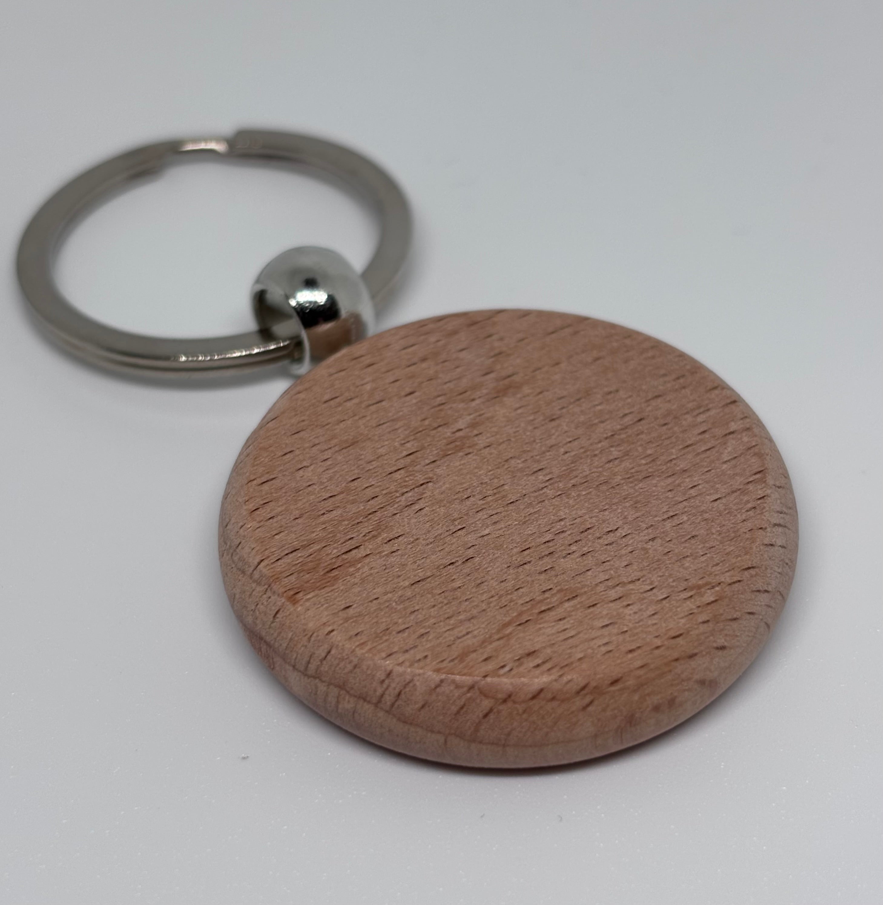 Wooden Round Keyring