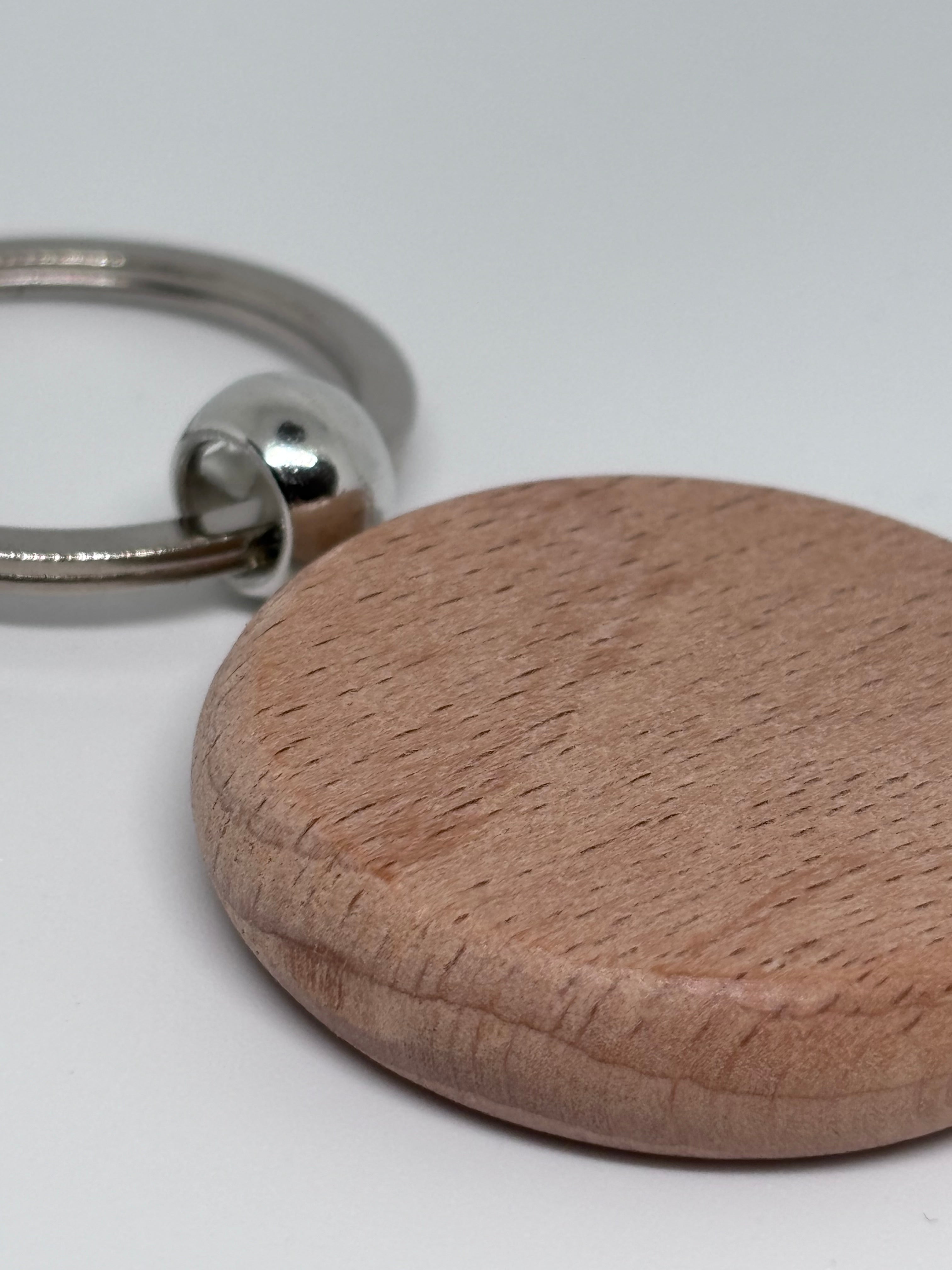 Wooden Round Keyring