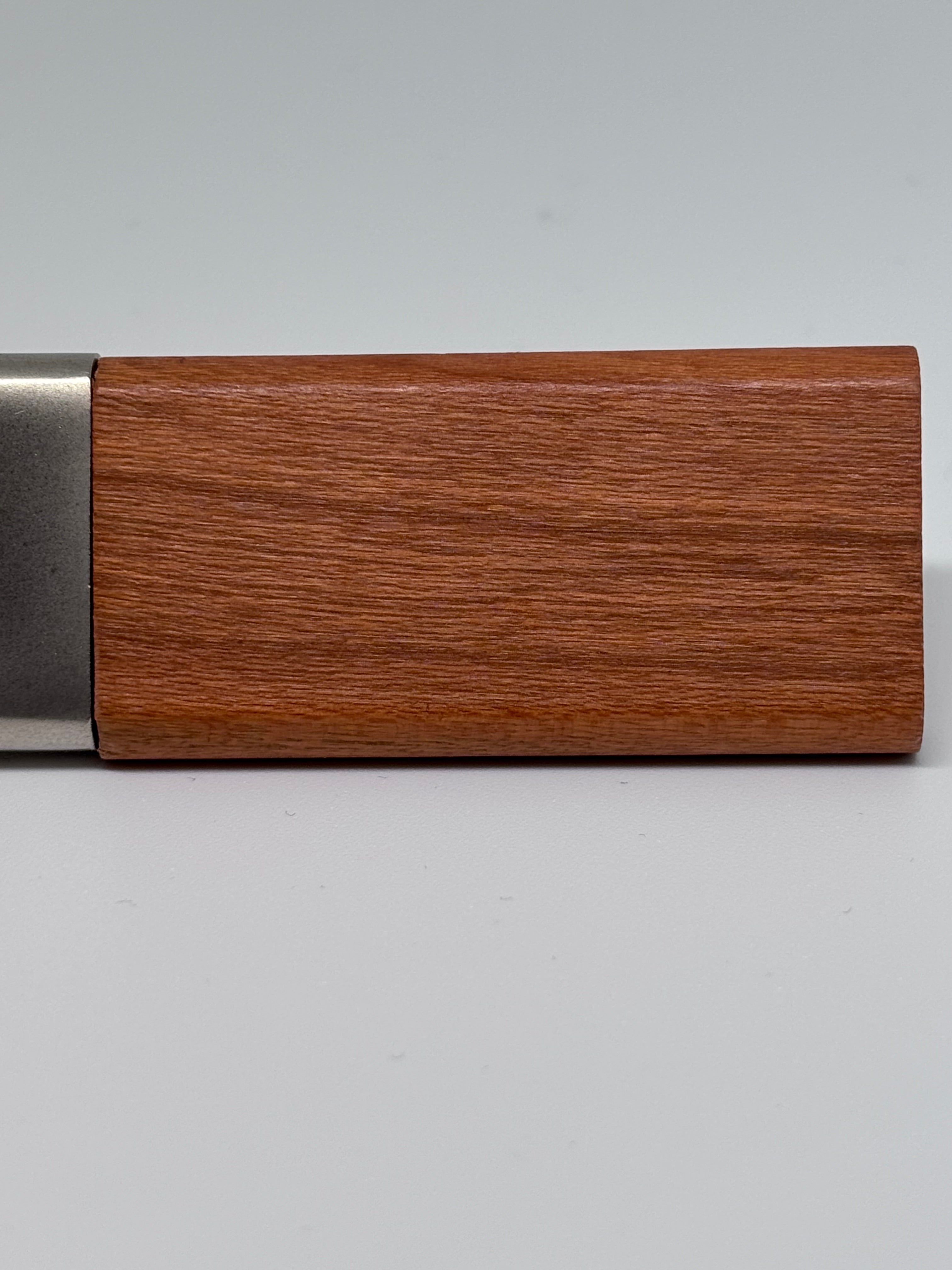Wooden Keyring with Metal Hoop (Light Brown)