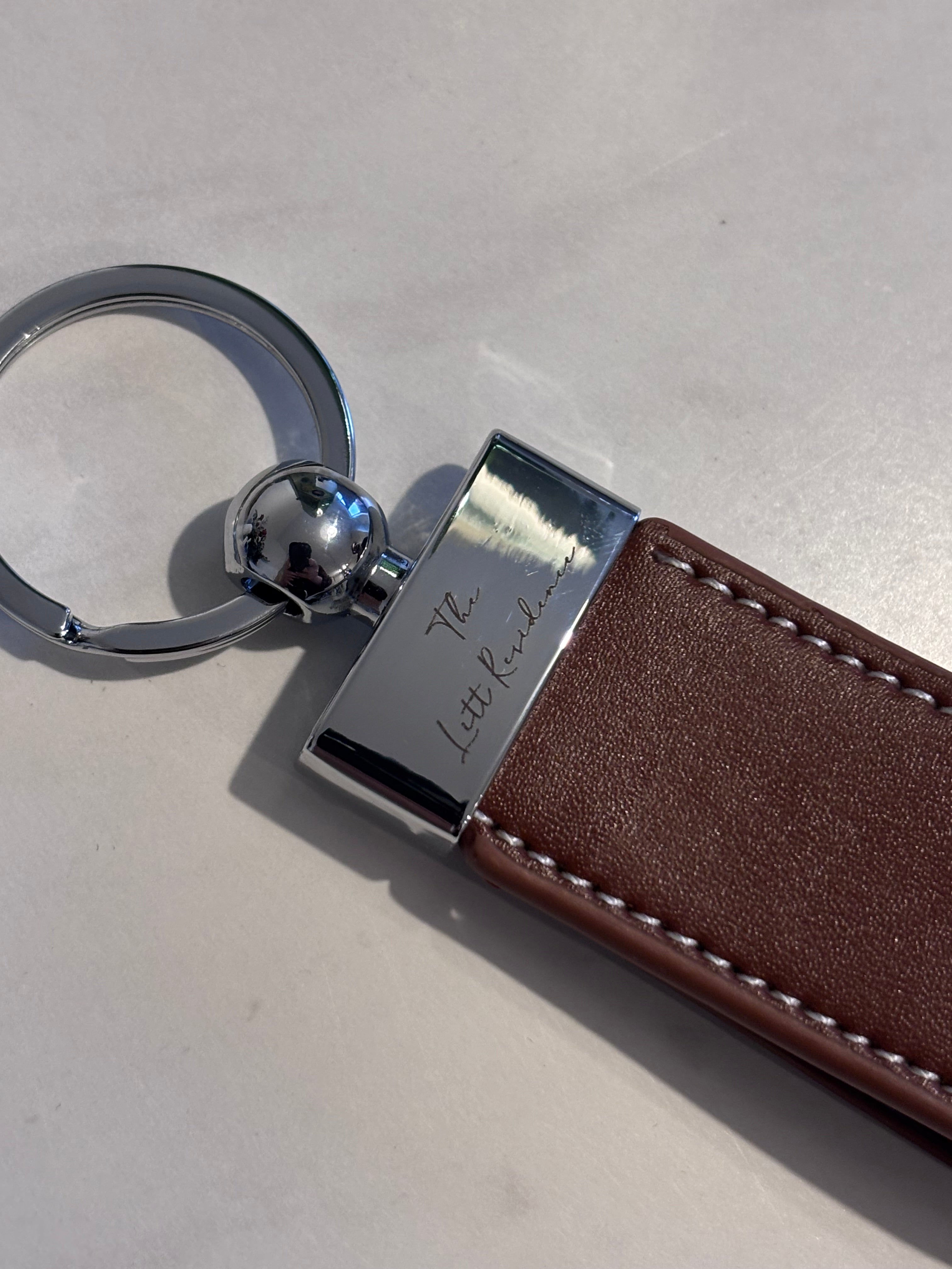 Leather Loop Keyring (Dark Brown)