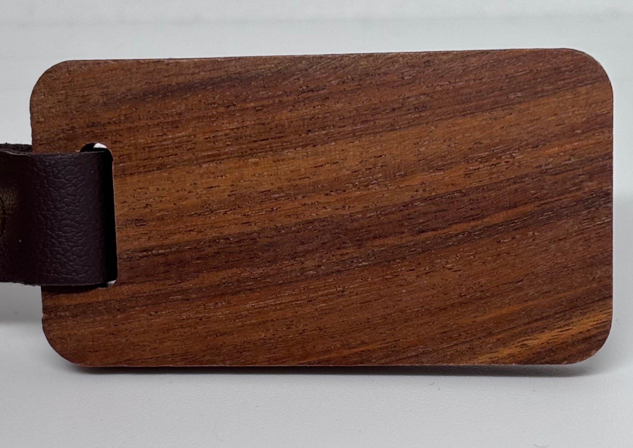 Wood and Leather Keyring (Dark Brown)